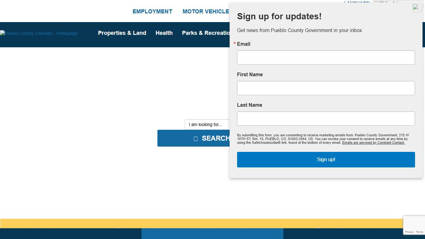 Homepage Pueblo County